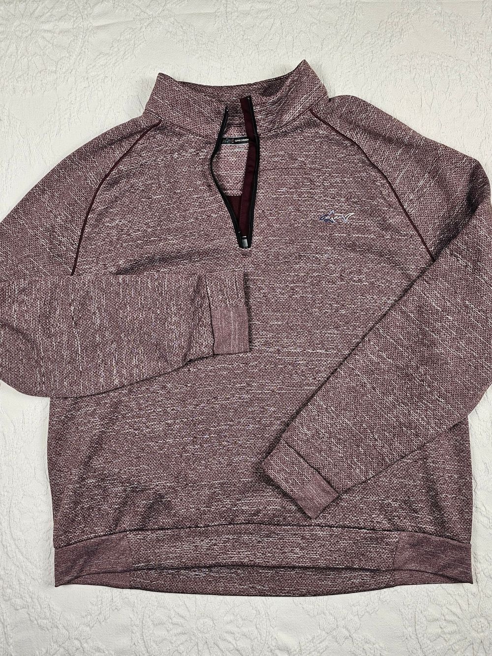 Greg Norman Heathered Quarter Zip Fleece Pullover Burgundy XL Golf